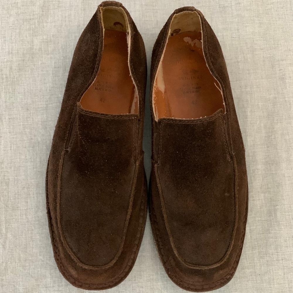 Mr. Cat Chocolate Brown Suede Slip-On Shoes